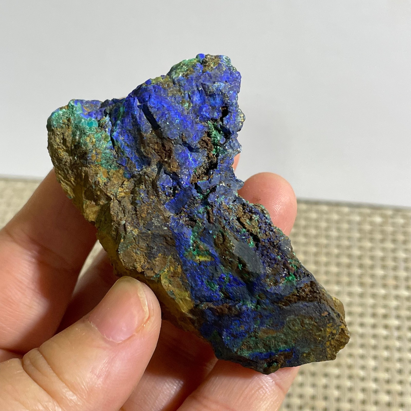 Restoration of Blue Copper Ore Quartz Mineral Samples 53g