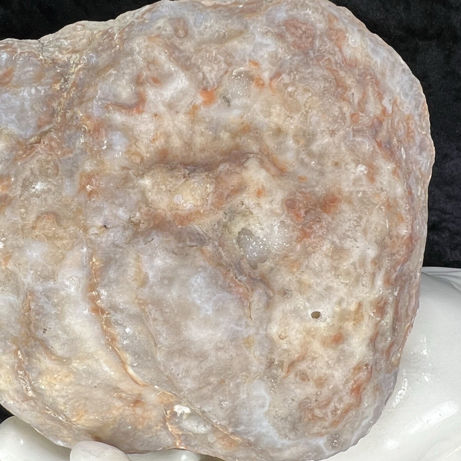 5-3/4” Large Unopened Geode Agate Uncut Quartz Crystal Slight Rattler w/Fracture