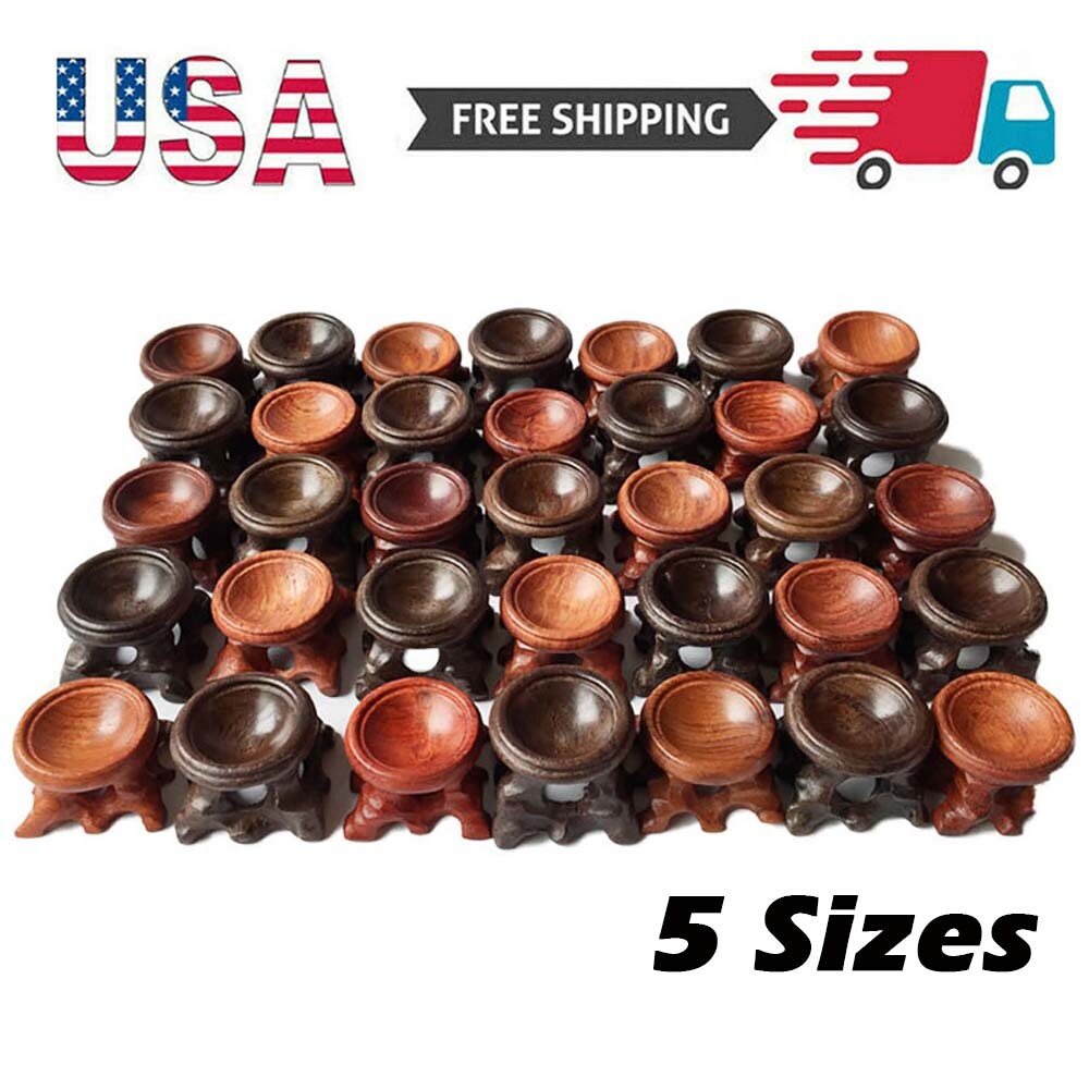 1X Wooden Display Stand Base for Crystal Ball Sphere Globe Stone Holder Decor