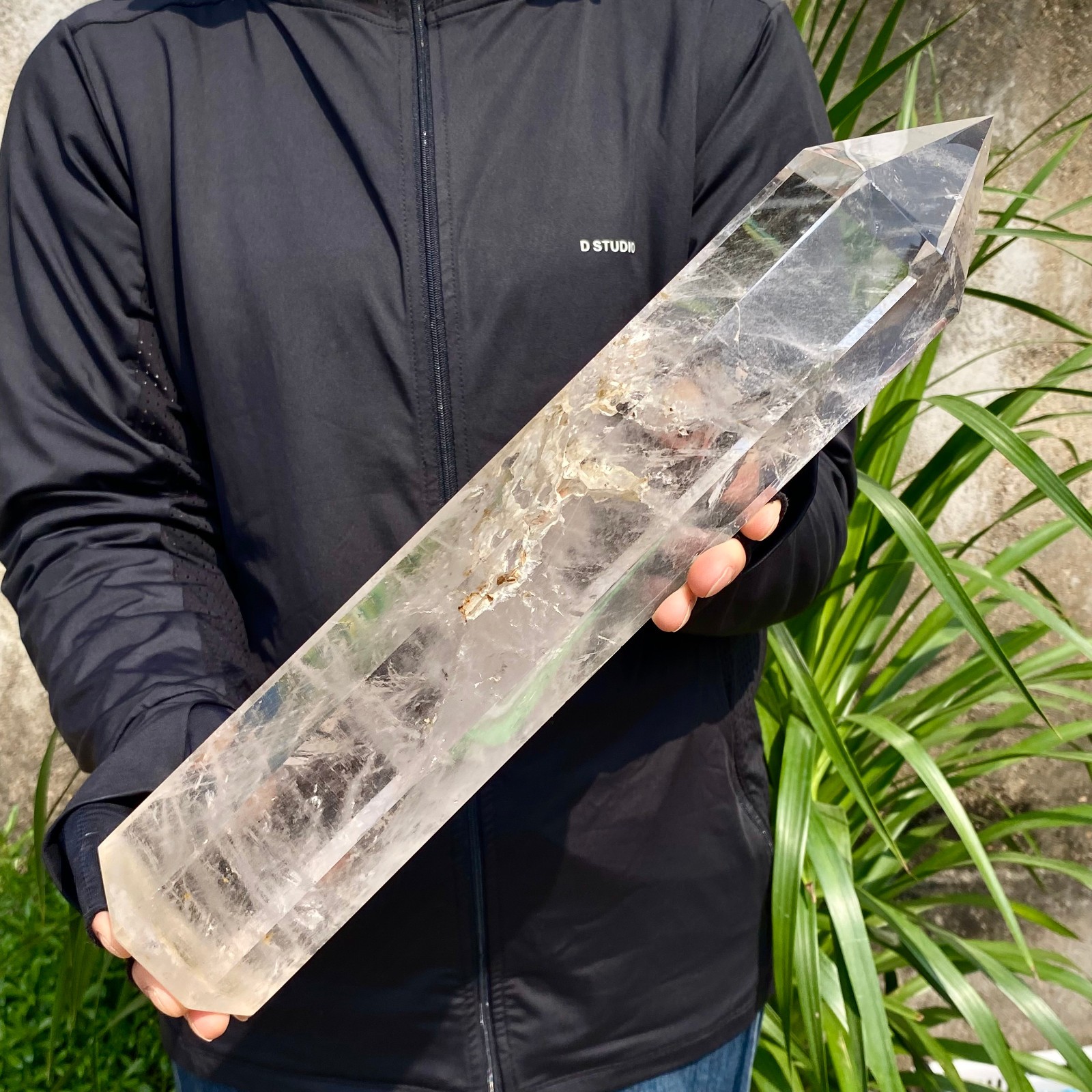 6.17LB Natural Clear Crystal Obelisk Quartz Energy Tower Point Reiki Healing Gem
