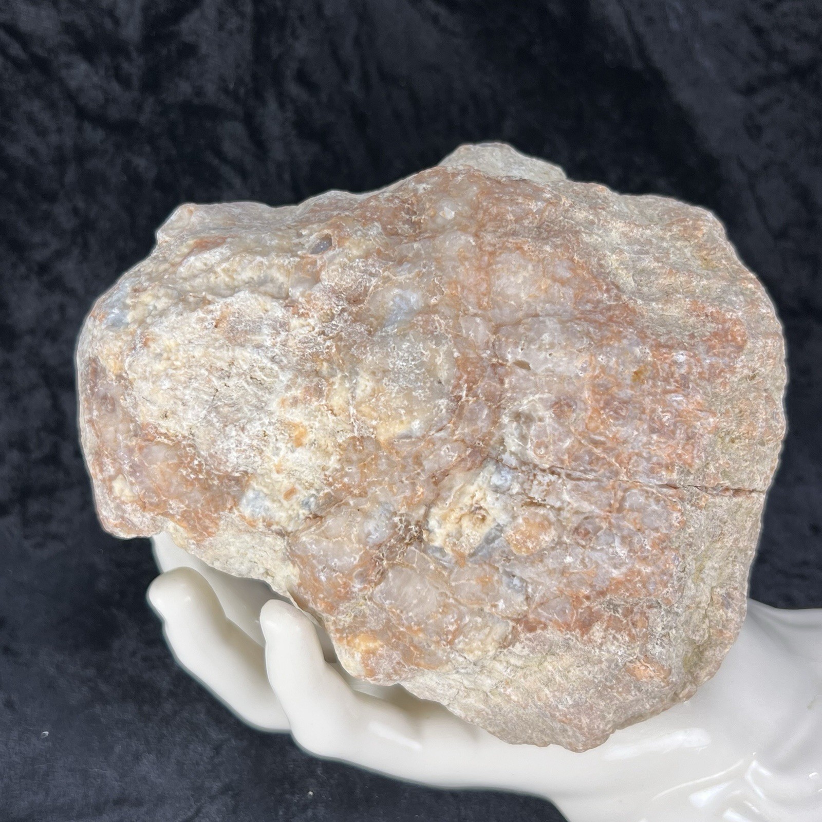 5-3/4” Large Unopened Geode Agate Uncut Quartz Crystal Slight Rattler w/Fracture