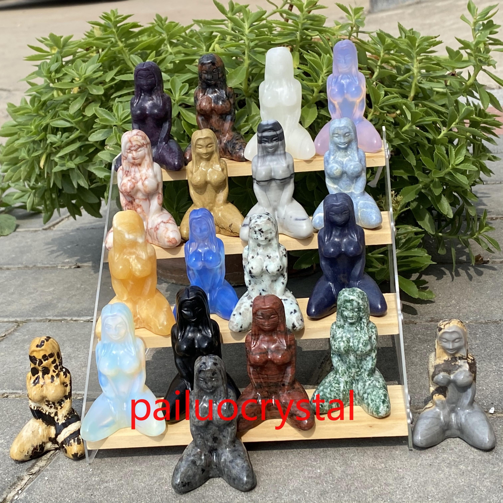 1pcs 3″ Natural Mixed Women Naked Quartz Crystal Skull Carved Goddess Healing
