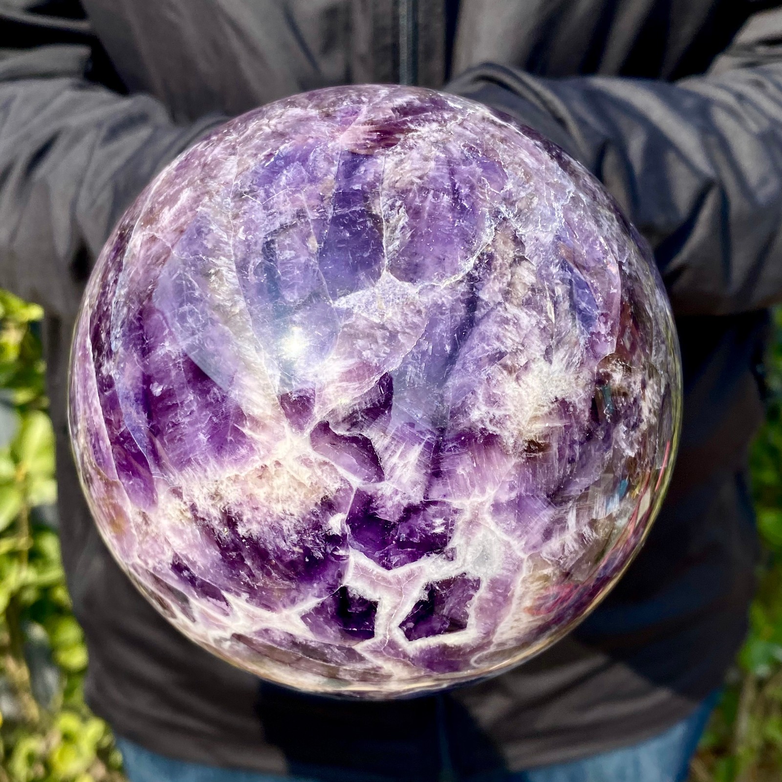 4.93LB Natural dreamy amethyst Quartz Sphere Quarzt Crystal Ball reiki