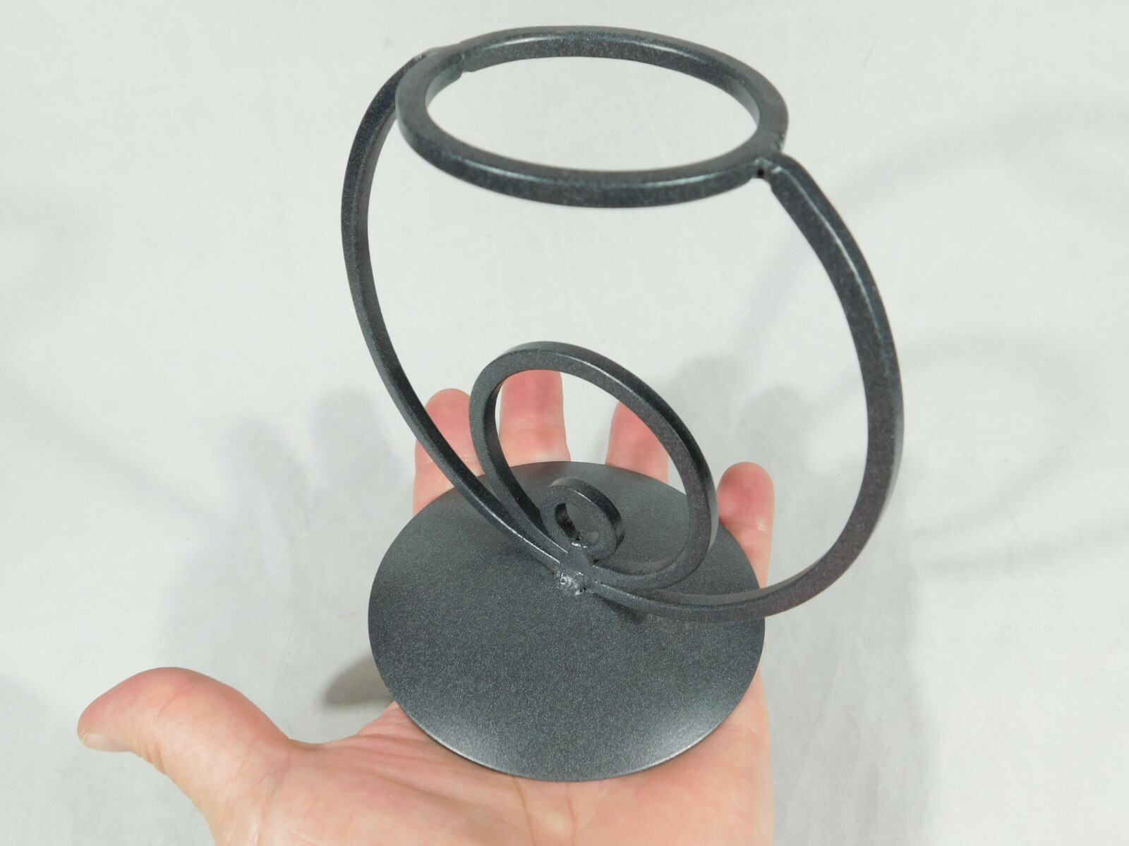 Sphere Display Stand Metal Modern Design Medium Size Dark Silver