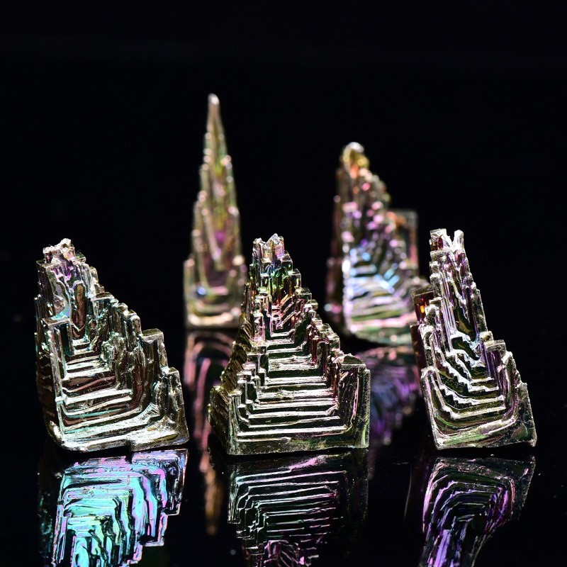 50~100gNatural Bismuth Ore Rainbow Crystal Mineral Specimen Healing Stone 1~3PCS