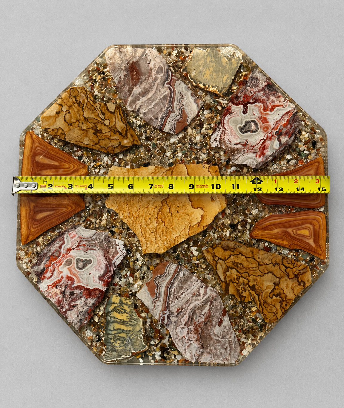 Vintage 1976 Rock Resin Lazy Susan Agate Jasper Walter & Schneider + Pedestal