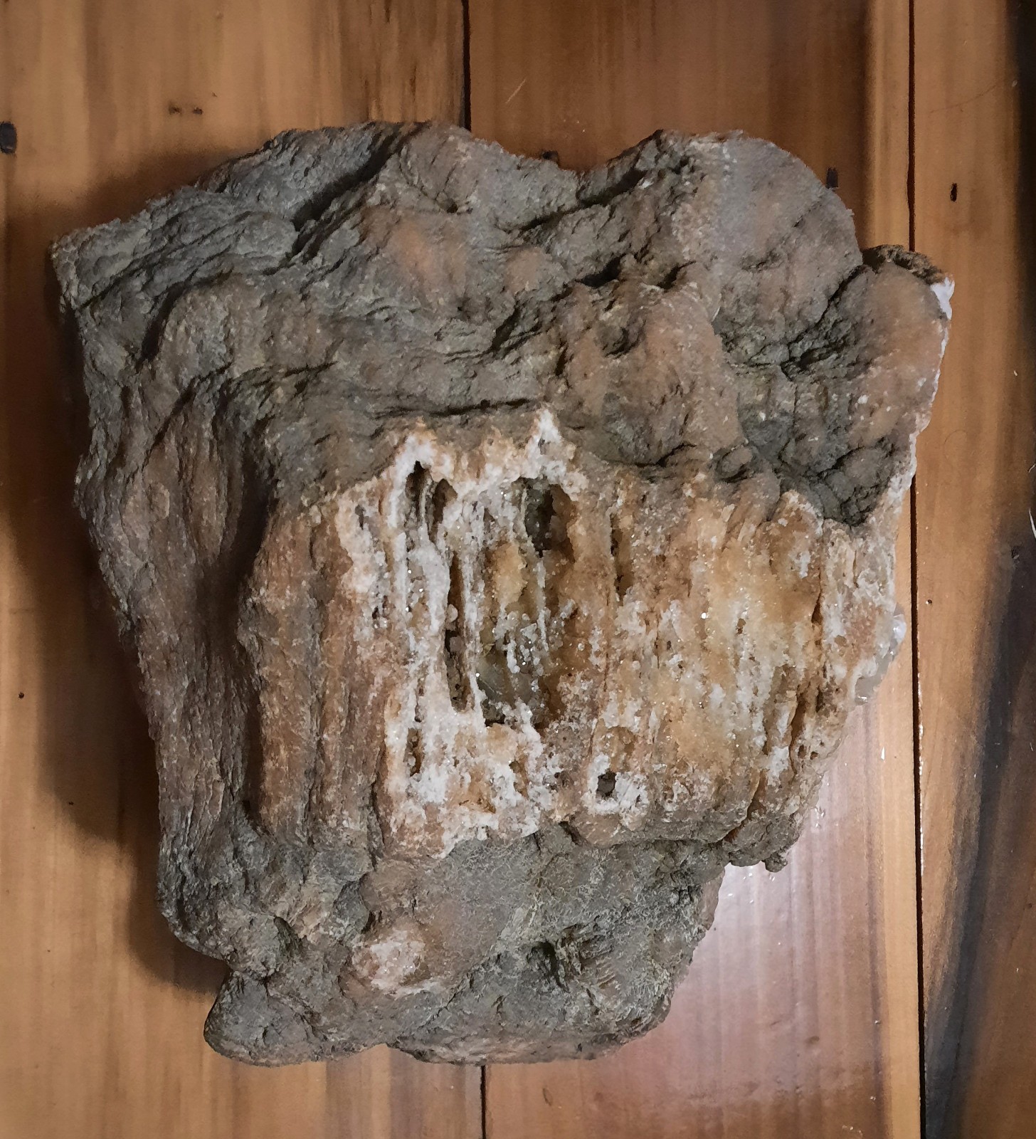 Large 10″, 13.2 lb Kentucky Calcite Geode Half with Crystals Everywhere