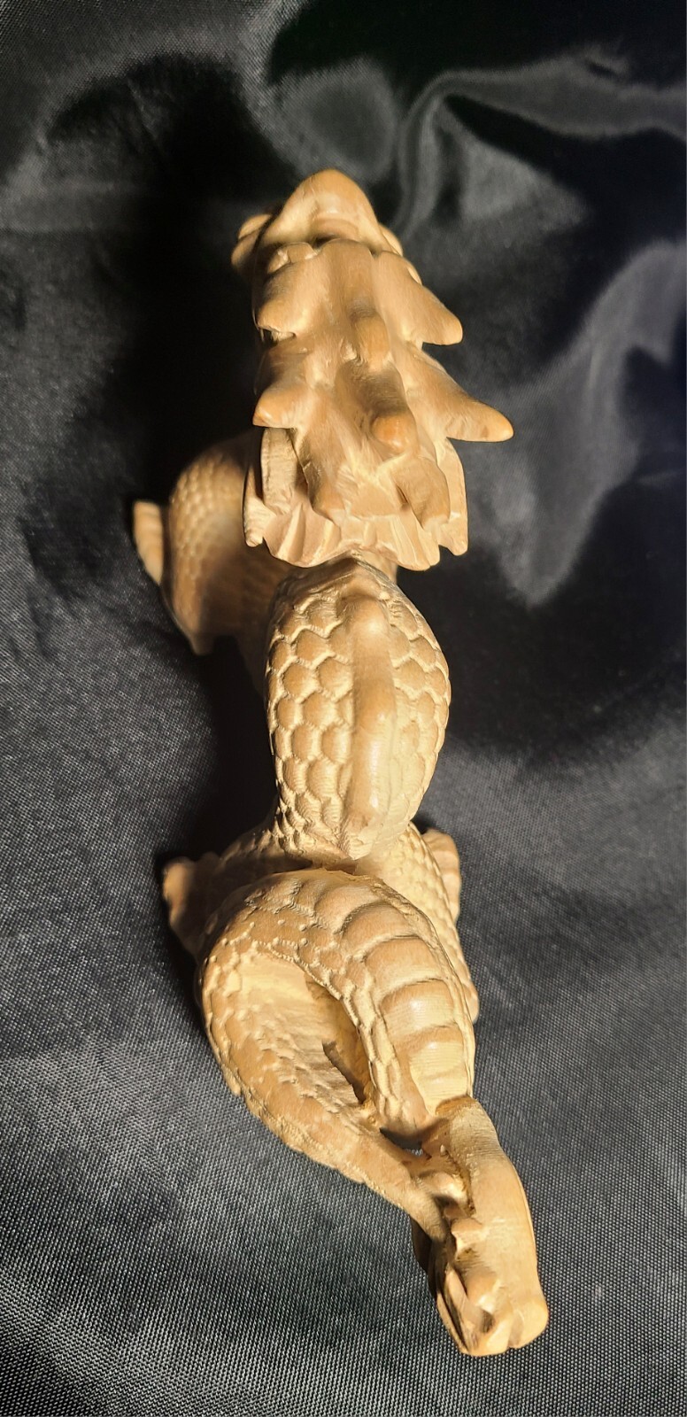 Large 6″ Full Body Detailed Wood Dragon Carving Figure – 2024 Year of The Dragon