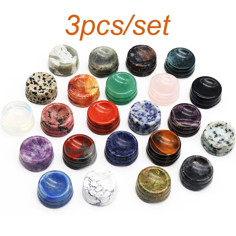 3PCS Crystal Base Display Sphere Egg Support Ball Stand Holder Natural Stone