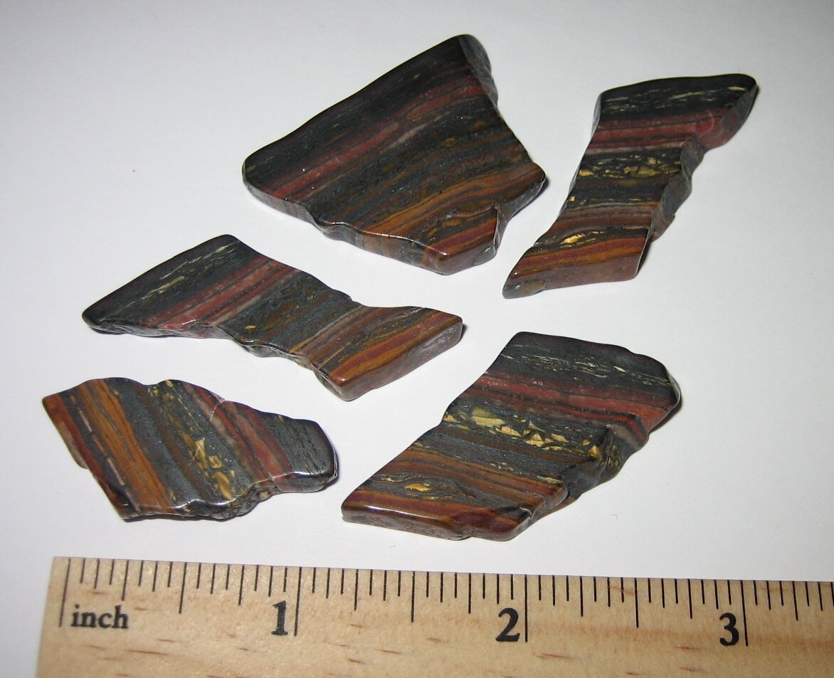 5 TUMBLED POLISHED NATURAL 1.2″- 1.4″ TIGER IRON STONE MINERALS AUSTRALIA 47g *1
