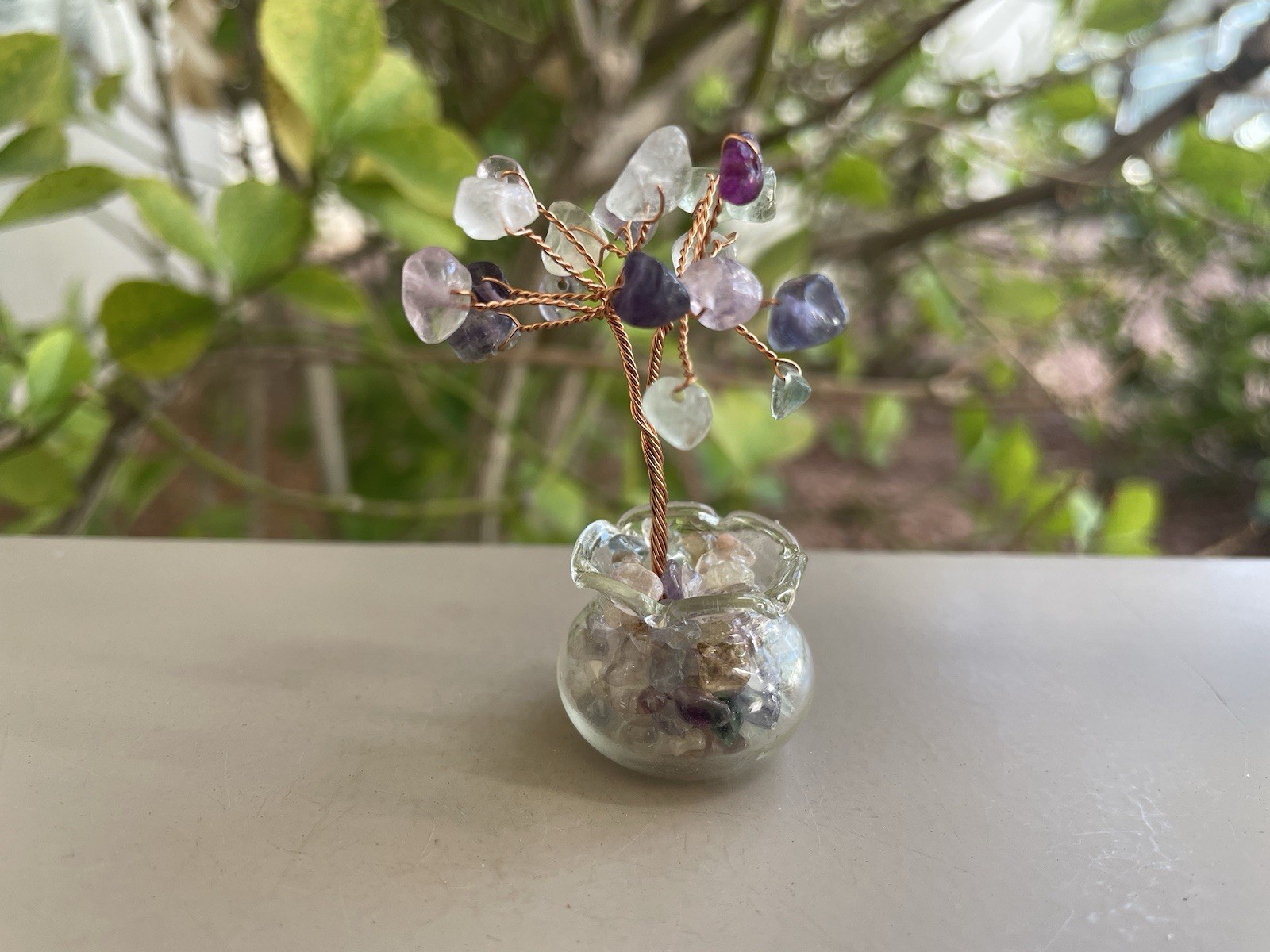 Fluorite Crystal/Gemstone Mini Tree In Pot Chips 19G 2 1/2″ x 1″