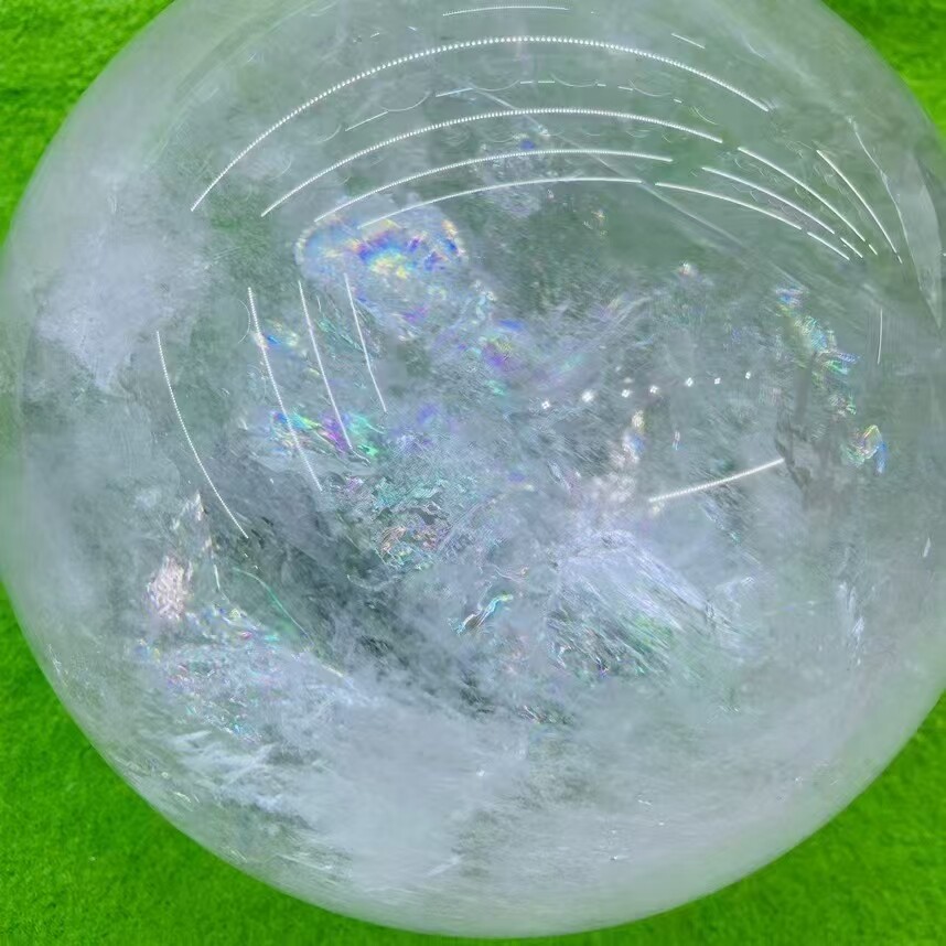 32.56lb Large Natural Clear Quartz Sphere White Crystal Ball Healing + Stand