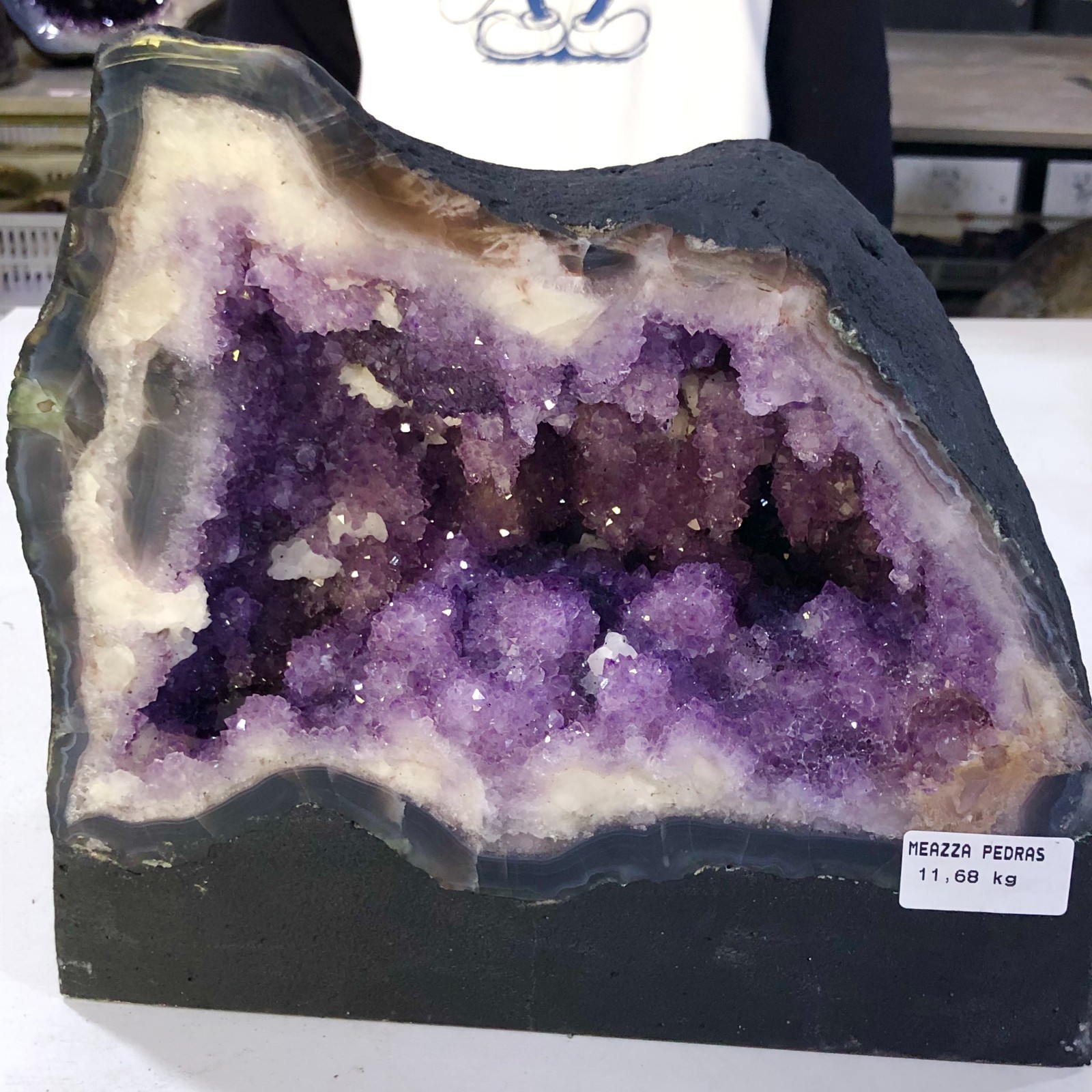25.6LB Natural agate Amethyst geode quartz cluster crystal Cathedral specimen He