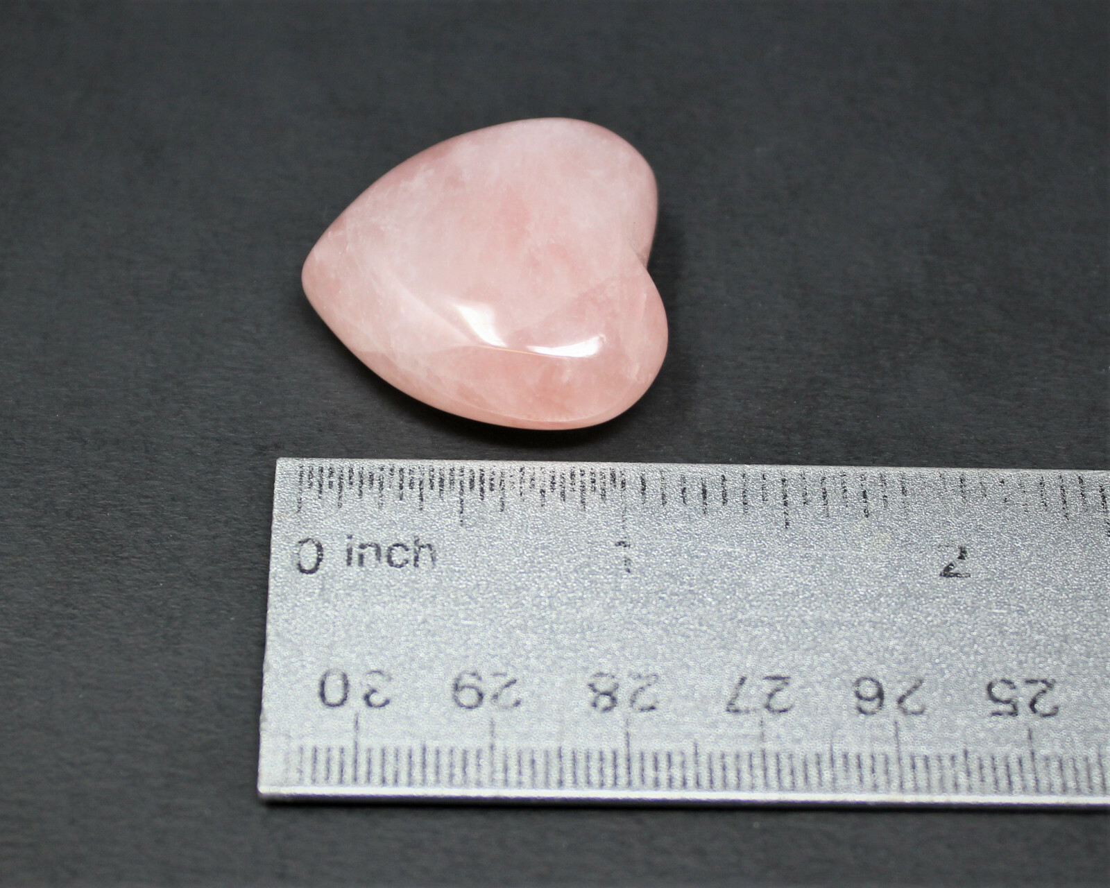 Pink Rose Quartz Heart: 1″ (Crystal Heart, Puffed, Stone Heart, Love)