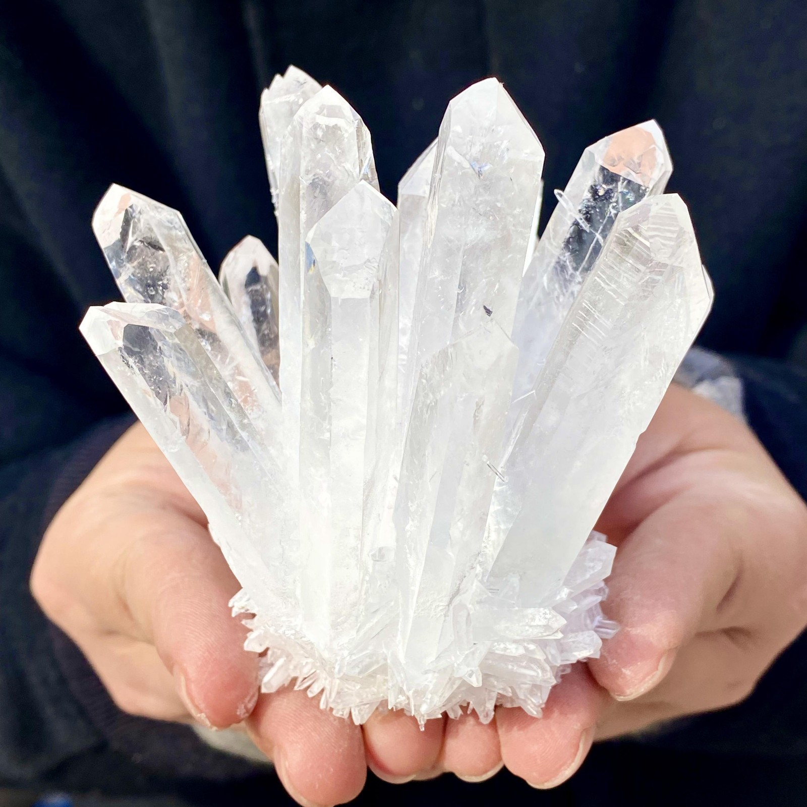 310G Newly discovered white Phantom Quartz Crystal Cluster mineral samples