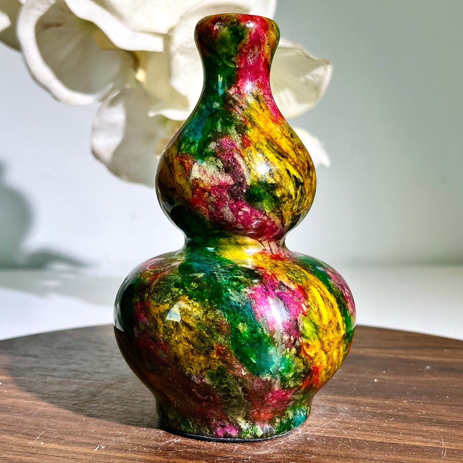 1.69LB Natural “Seven Colors Jade” vase specimen -Taiwan China