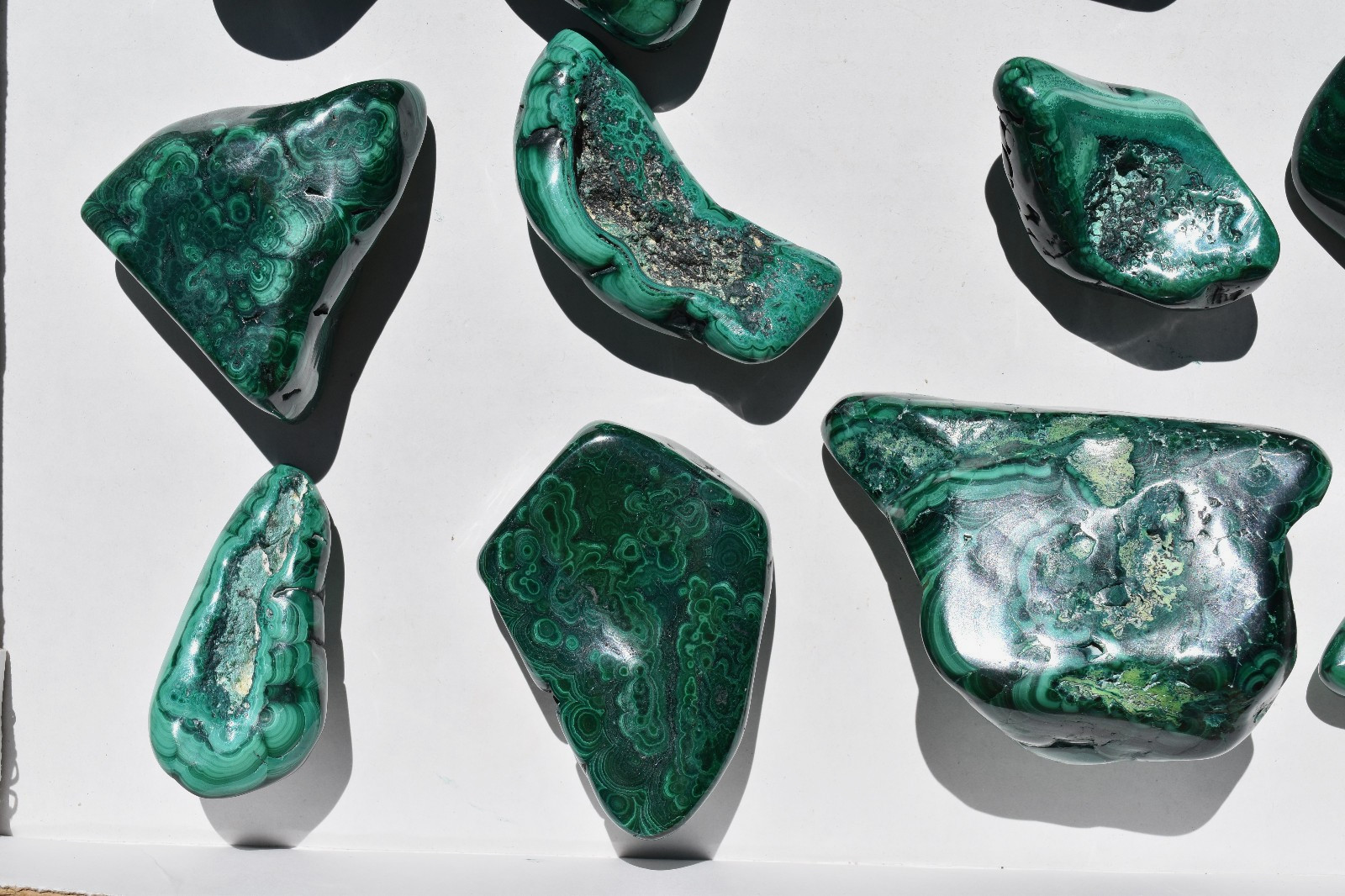 WHOLESALE Polished Malachite from Congo 15 pieces 2 kg # 5869