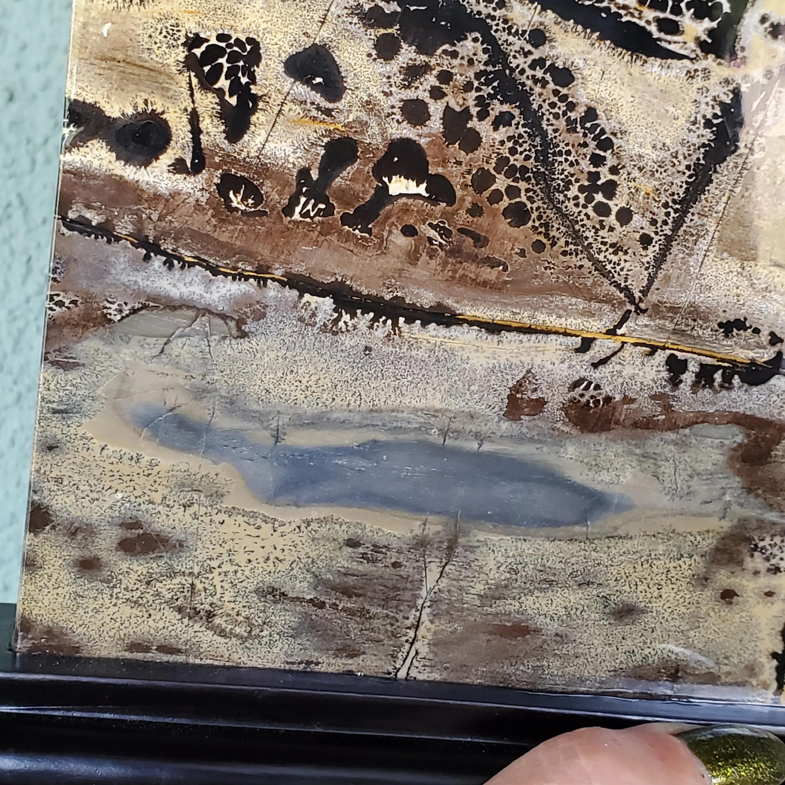 Picture Jasper Dendrite Pastel Display Tile Crystal Free Stand 838 grams