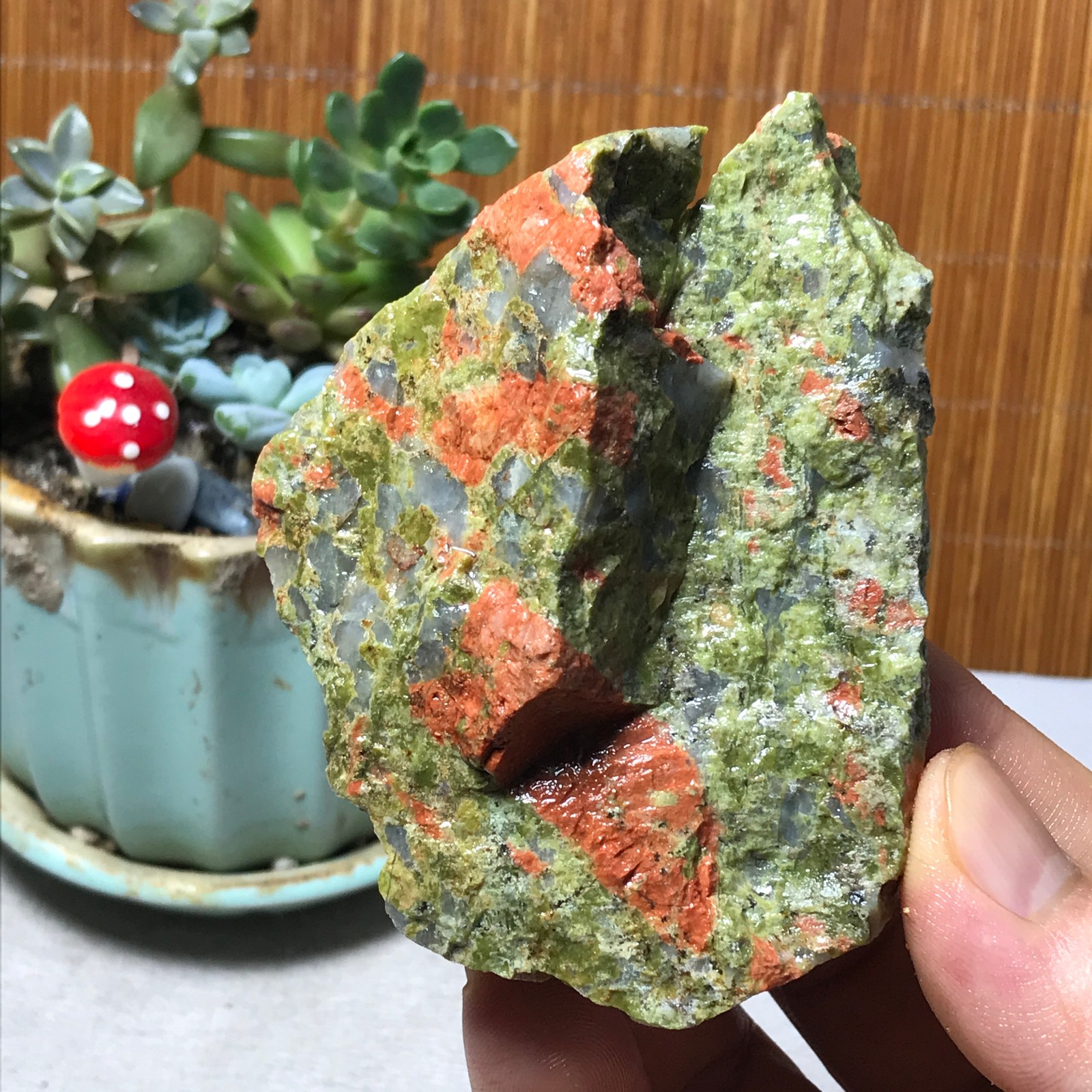 152g Natural Unakite Crystal gemstone Rough Mineral Specimen healing A6364