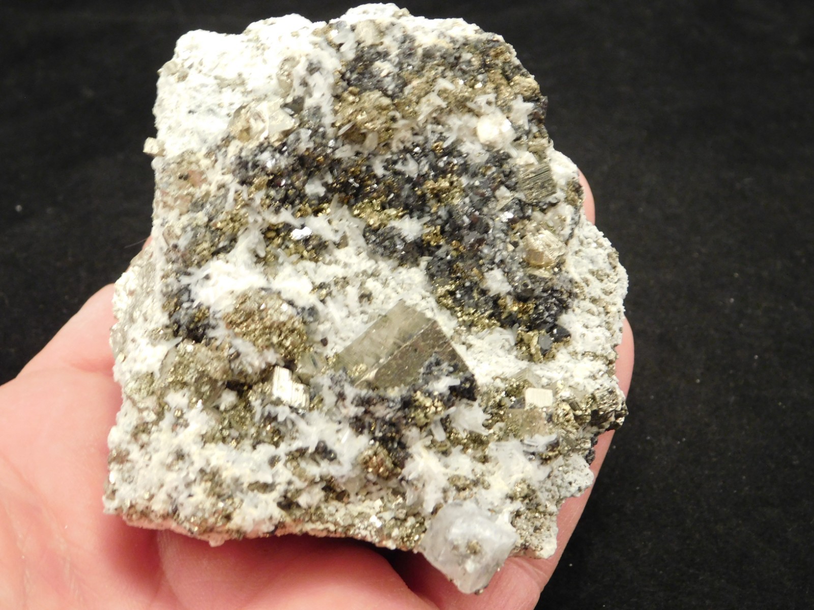 Larger! PYRITE Crystal CUBE Cluster with Druzy Quartz From Peru 314gr