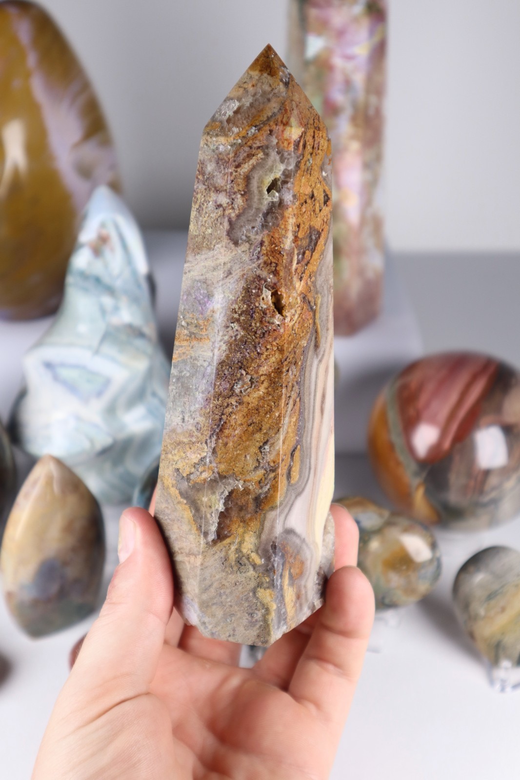 HUGE Polished JASPER CRYSTALS Collection – 12.5 lbs Mixed Sea Jasper Polychrome