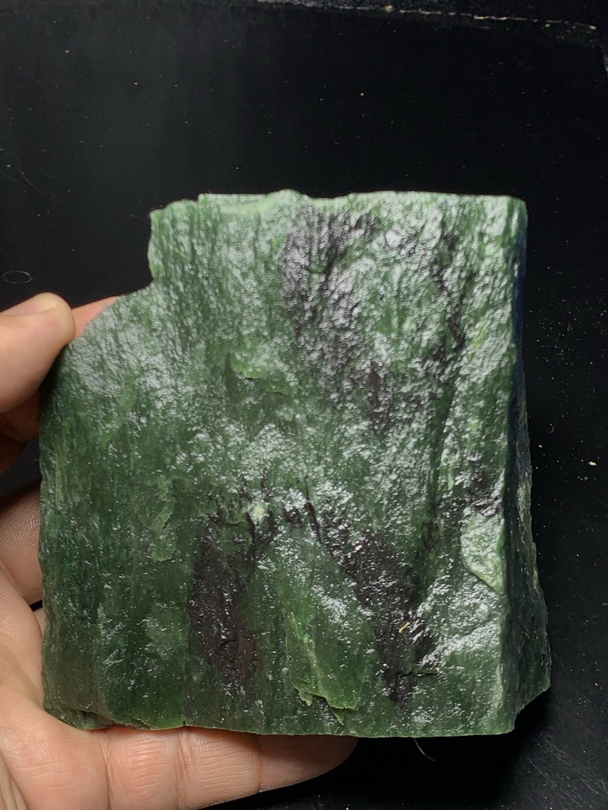 Top Quality Nephrite Jade Rough Stone 1.024kg 4x4x2″ Raw Green Mineral Specimen