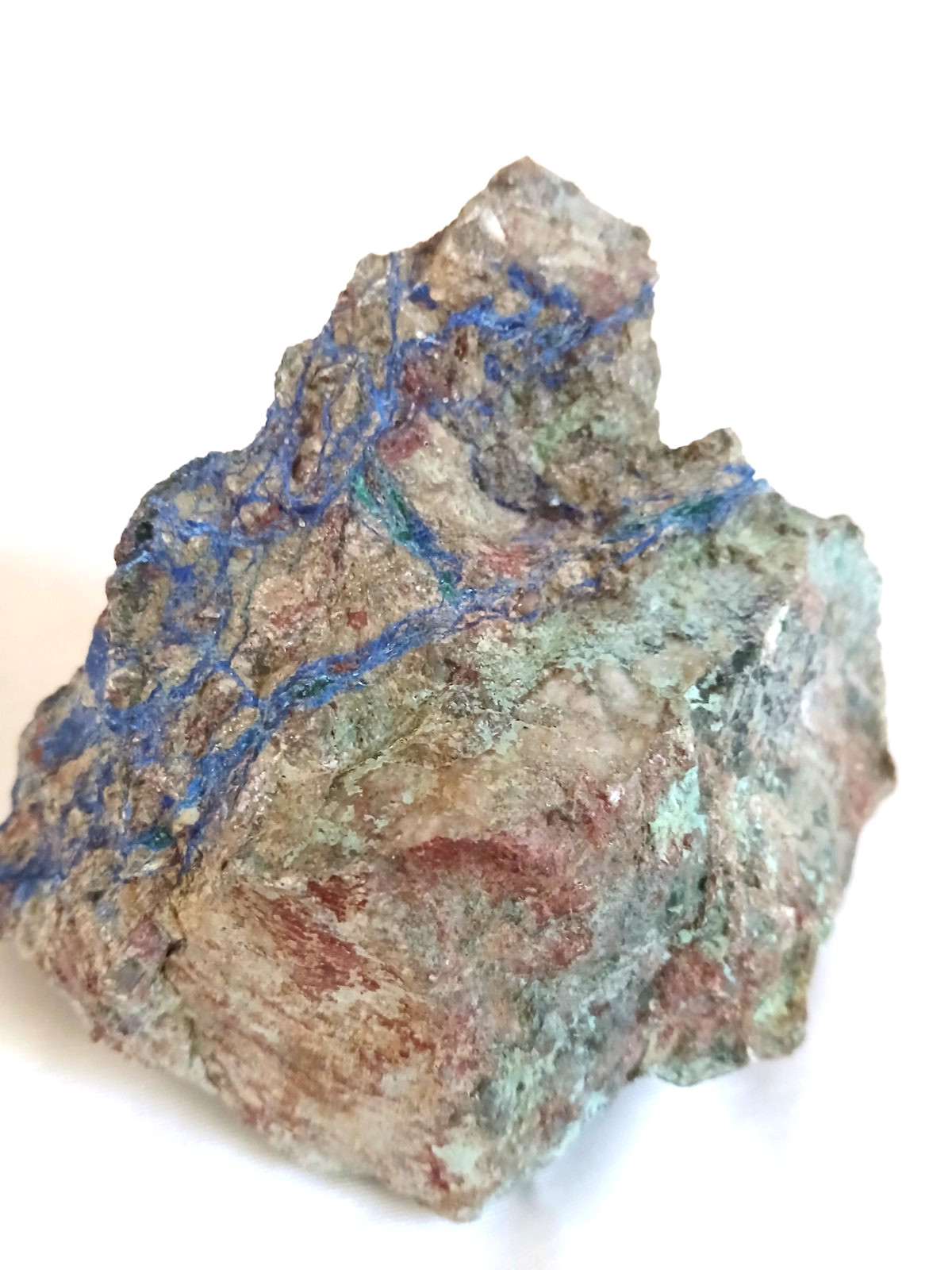 Raw Copper Ore Mineral Blue Azurite Malachite Rock Display Specimen Unpolished