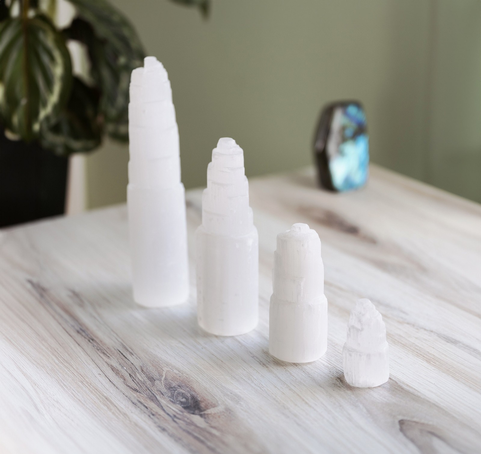 Selenite Tower, Crystal Tower, Cleansing Stone, Meditation, Crystal Gift, 4 Size
