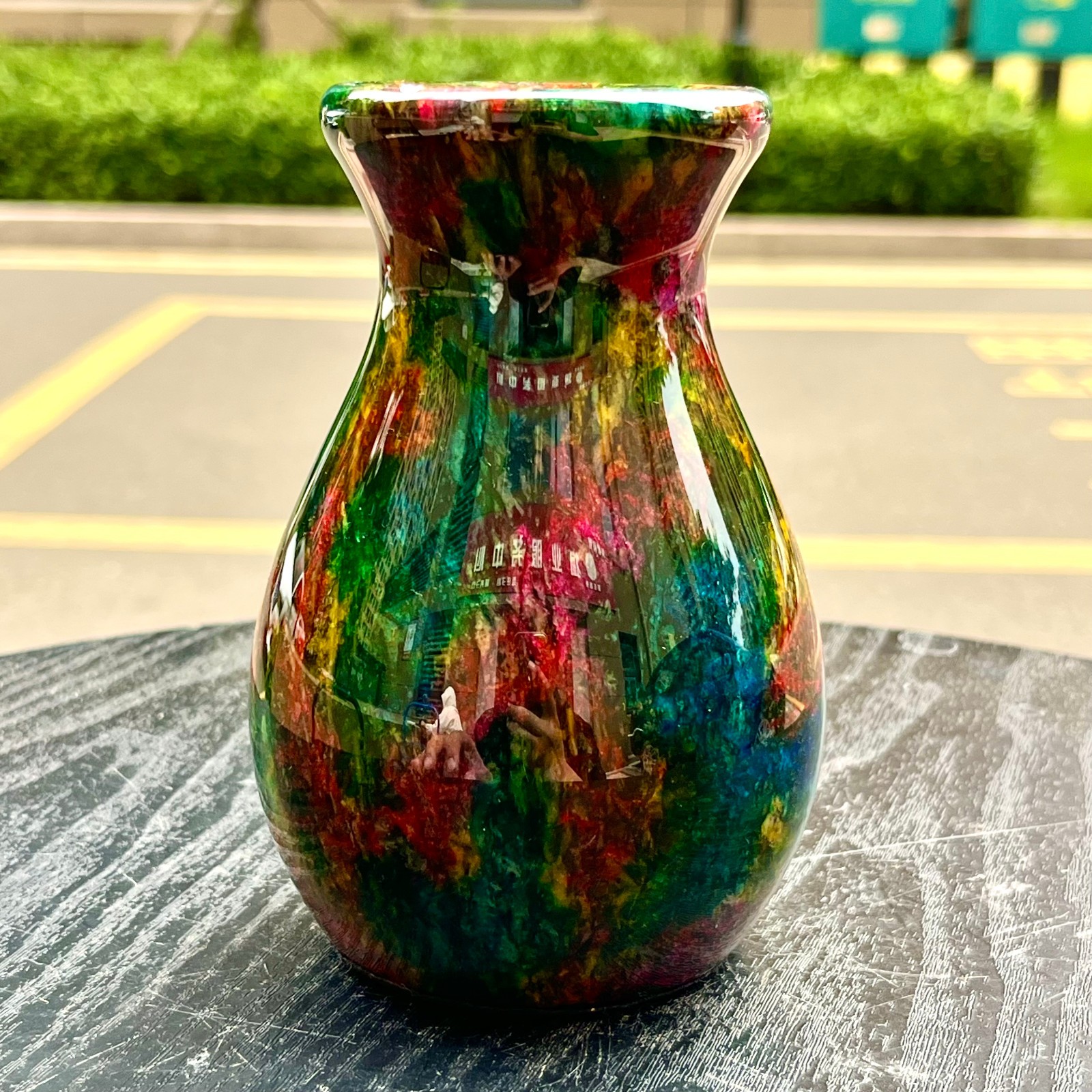 1.08LB Natural “Seven Colors Jade” vase specimen -Taiwan China