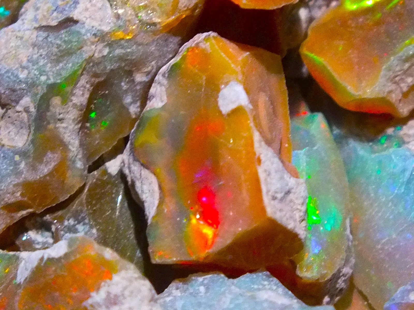 Opal Rough Lot 5 Pieces Natural Ethiopian Welo Opal Raw AAA cut grade rough