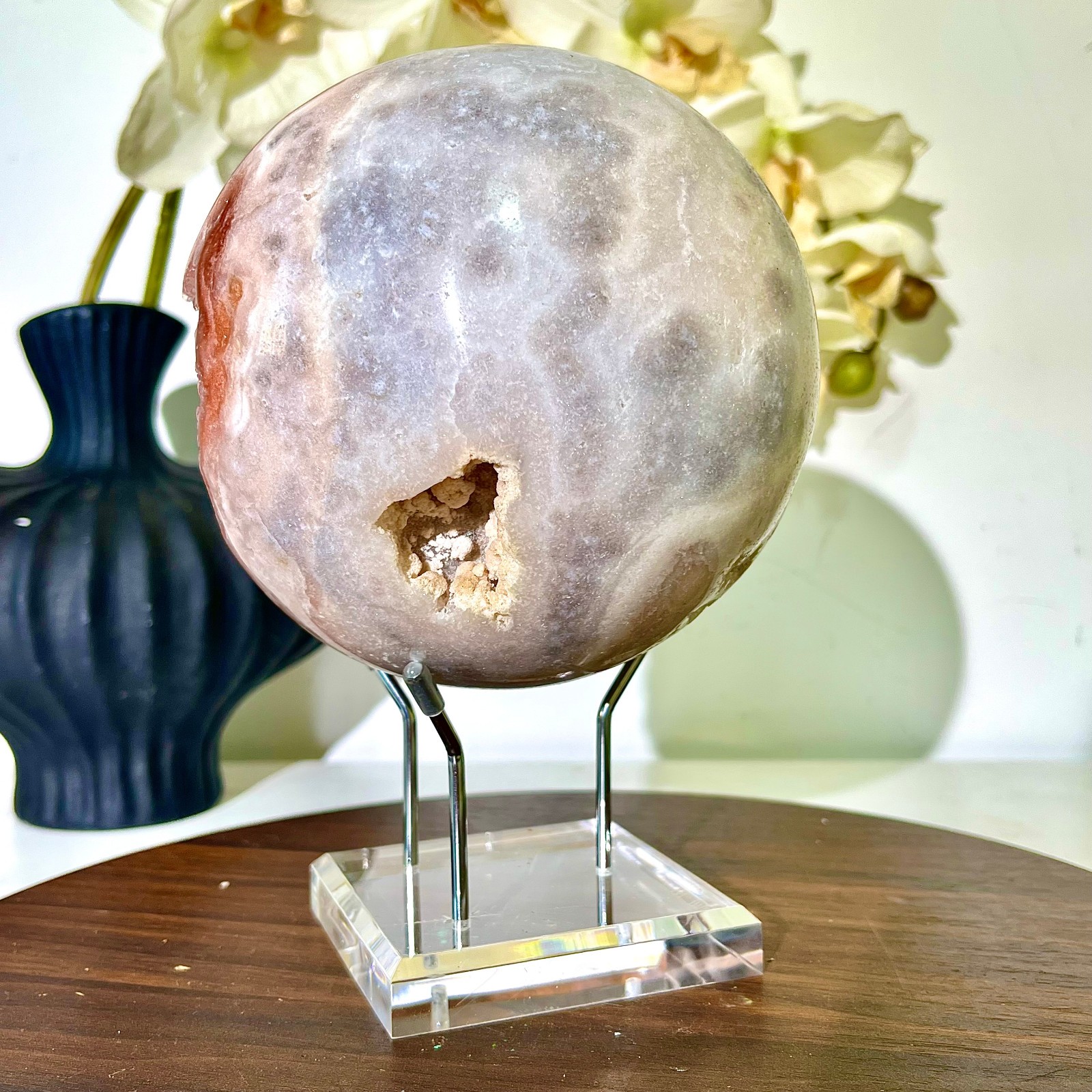 6.56LB Natural Purple Pink Crystal Advanced Cave Spherical Spiritual Decoration