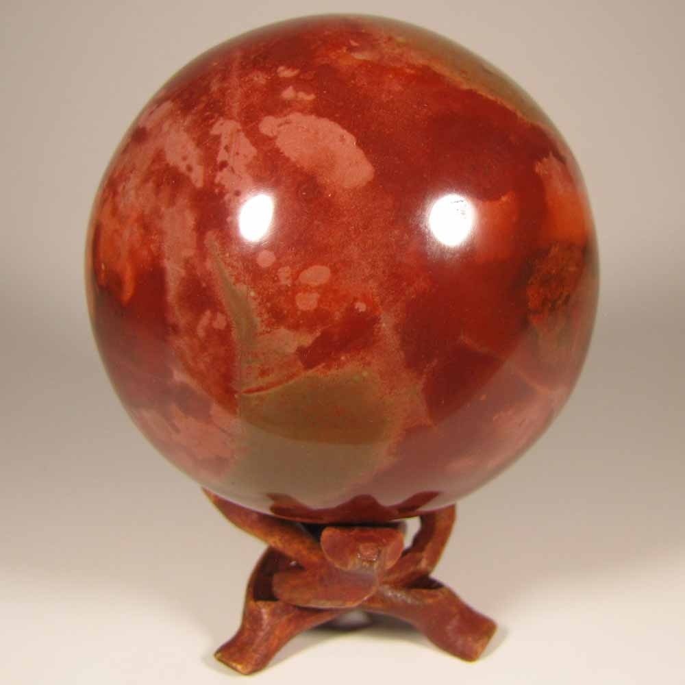3″ POLYCHROME JASPER Gemstone Sphere w/ Stand – Madagascar – 76mm – 1.3 lbs.