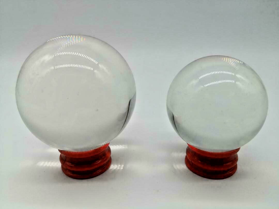 Round 30-100mm Crystal Glass Ball Lens Sphere Photography Decoration Gift US
