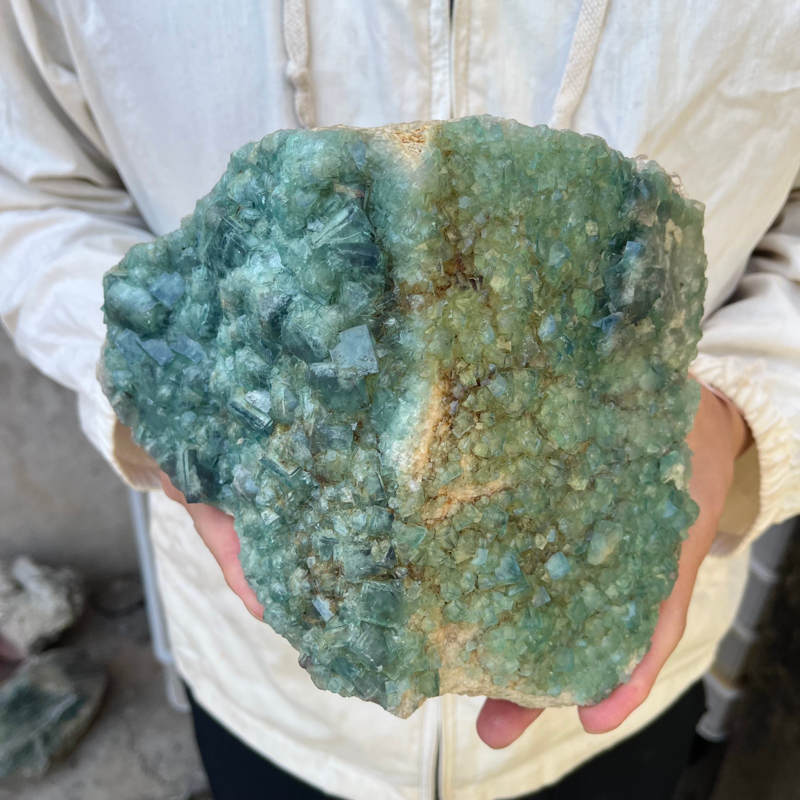7.5LB NATURAL Green Cube FLUORITE Quartz Crystal Cluster Mineral Specimen
