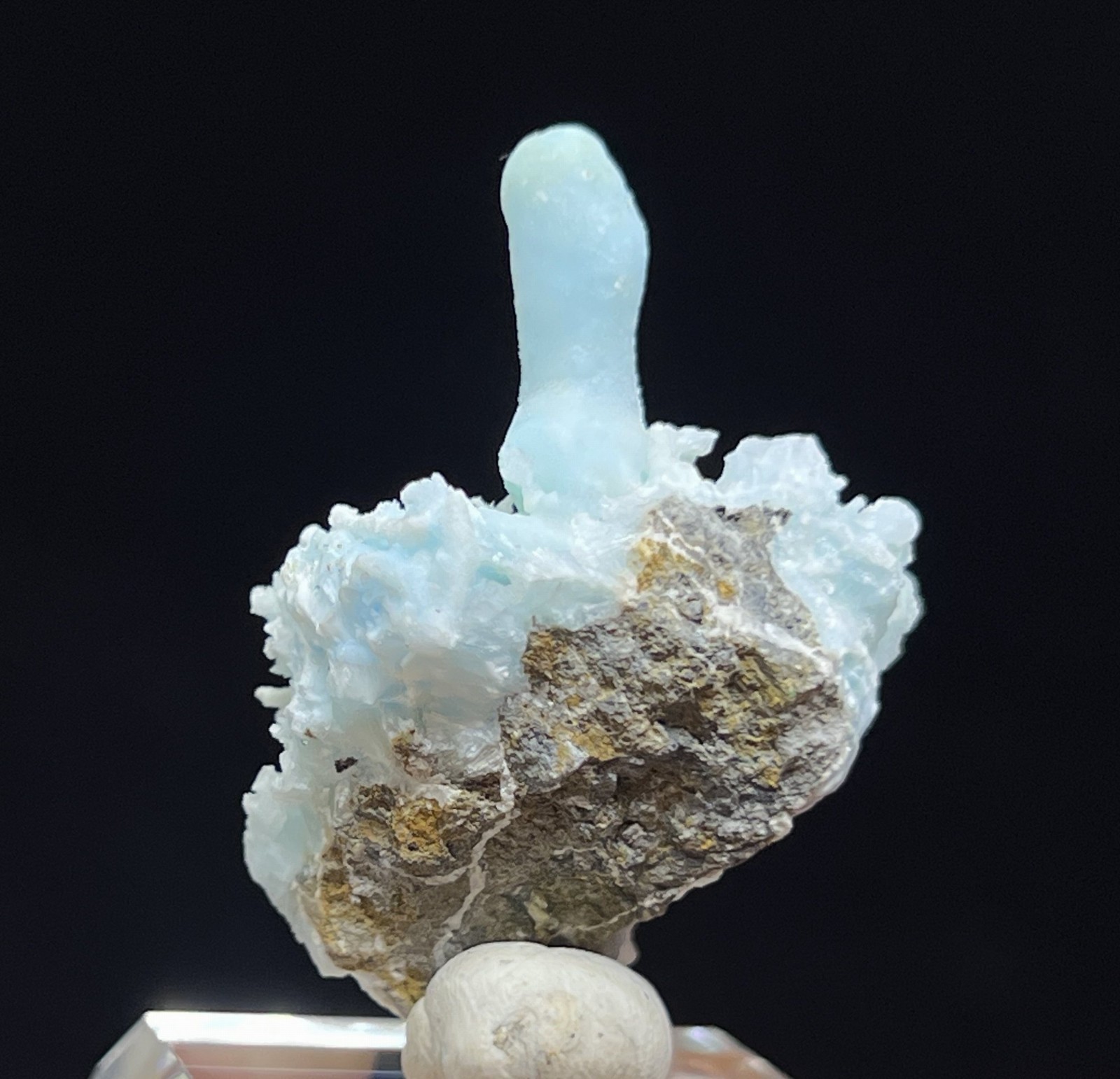 38mm Elegant Blue Aragonite Stalactite , Natural Mineral Specimen