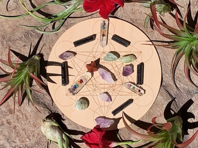 Archangel Metatron Wood Crystal Board Geometry Shape