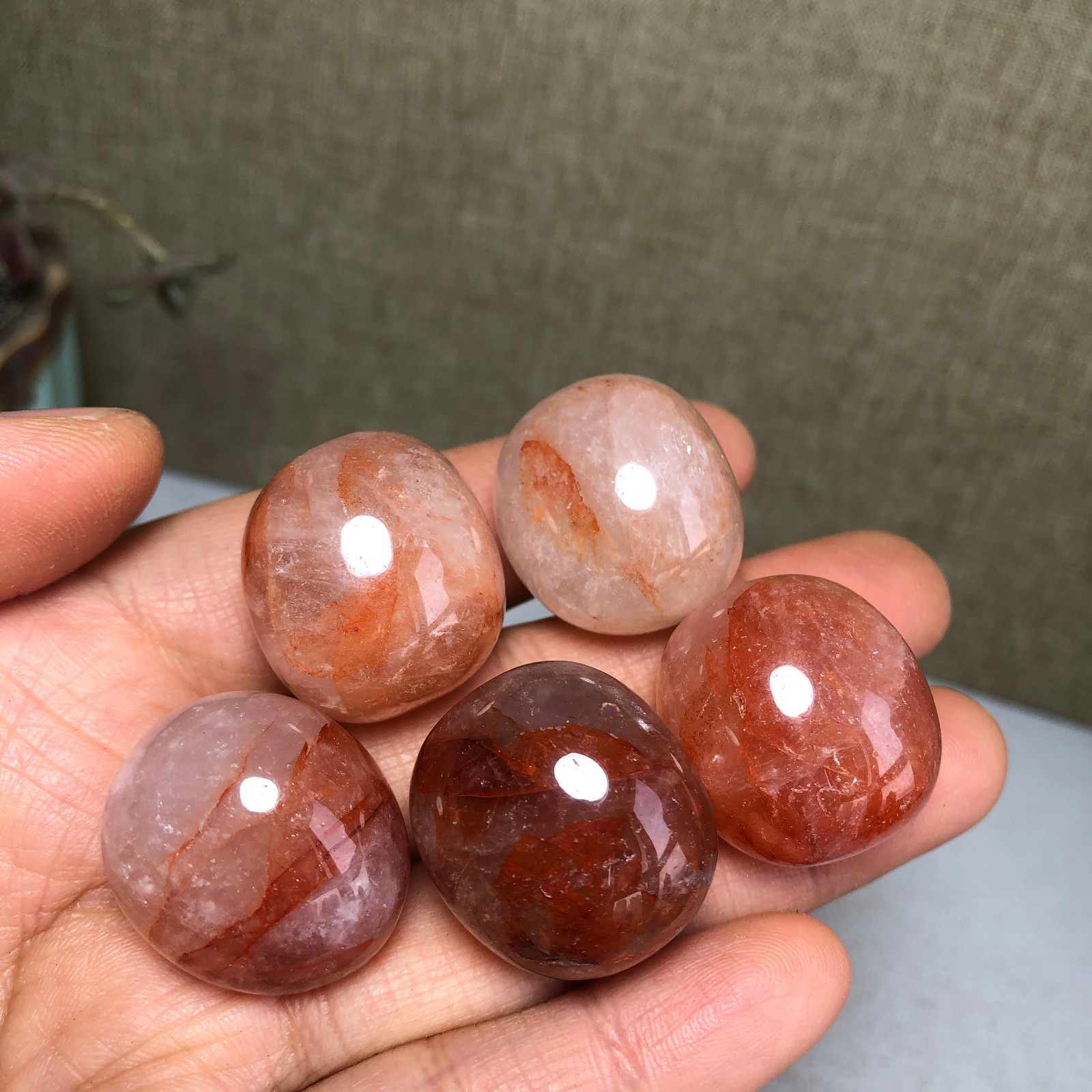 5pcs Natural Red gum flower semi-precious Crystal specimens 90g A3577