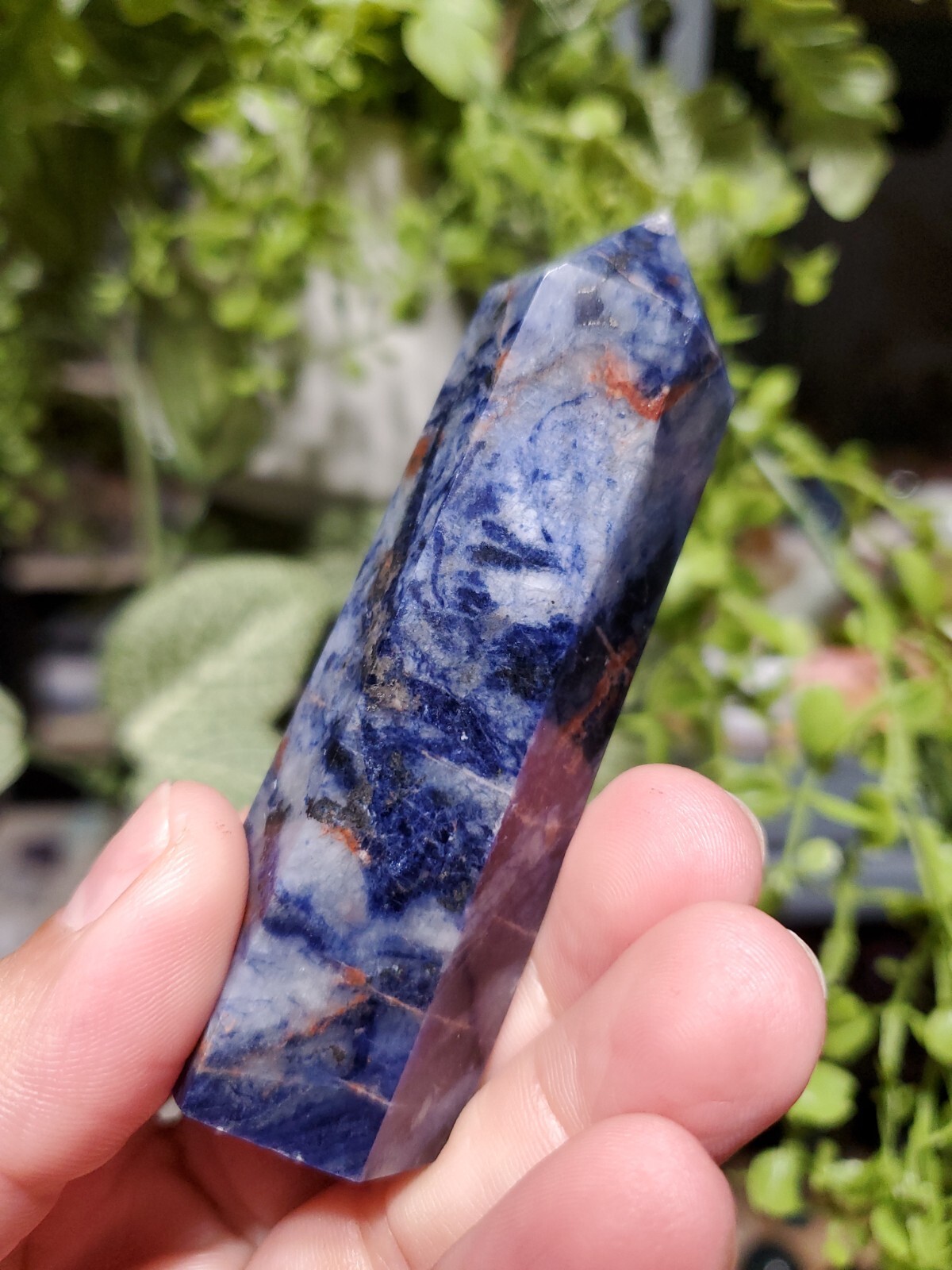 Natural Sodalite Healing Crystal Wands Obelisk Reiki Tower 3.5″