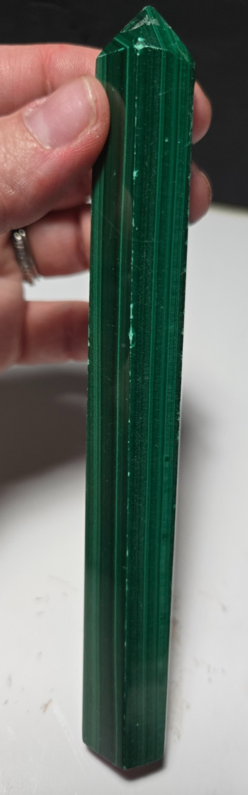 RARE FIND! XL 6in tall Malachite tower P7