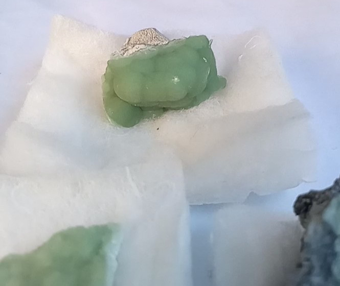 Wavellite set of 3 specimens turquoise green crystal minerals Arkansas USA