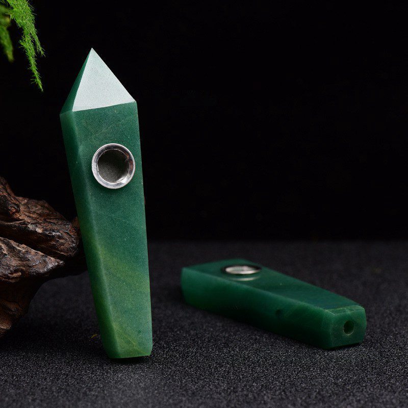Raw Natural Quartz Tobacco Smoking Pipe Crystal Point Wand Healing Reiki Obelisk