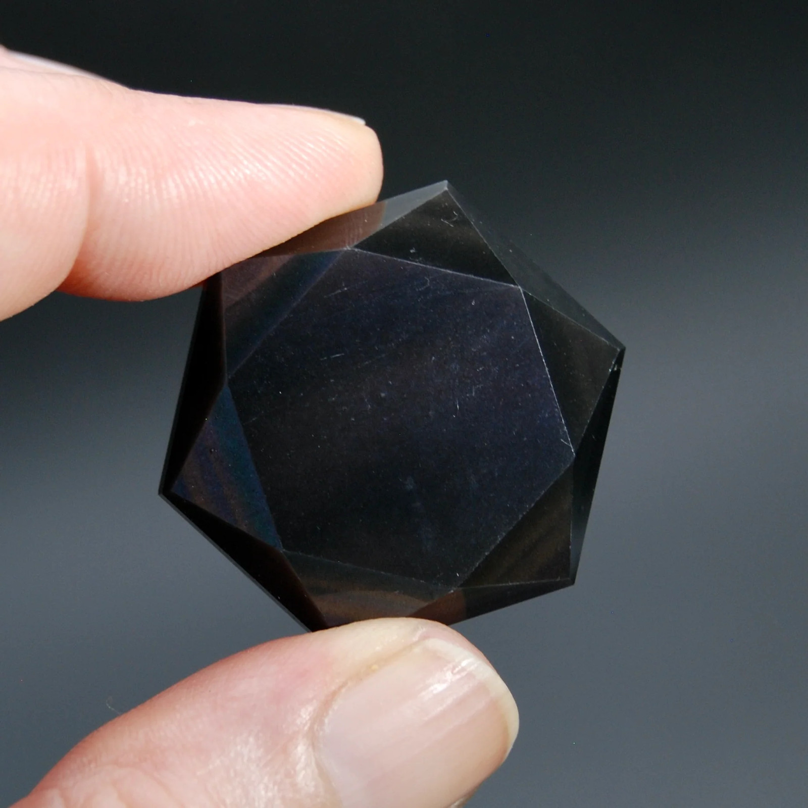 ONE 1.25in Rainbow Obsidian Crystal Star of David Sacred Geometry