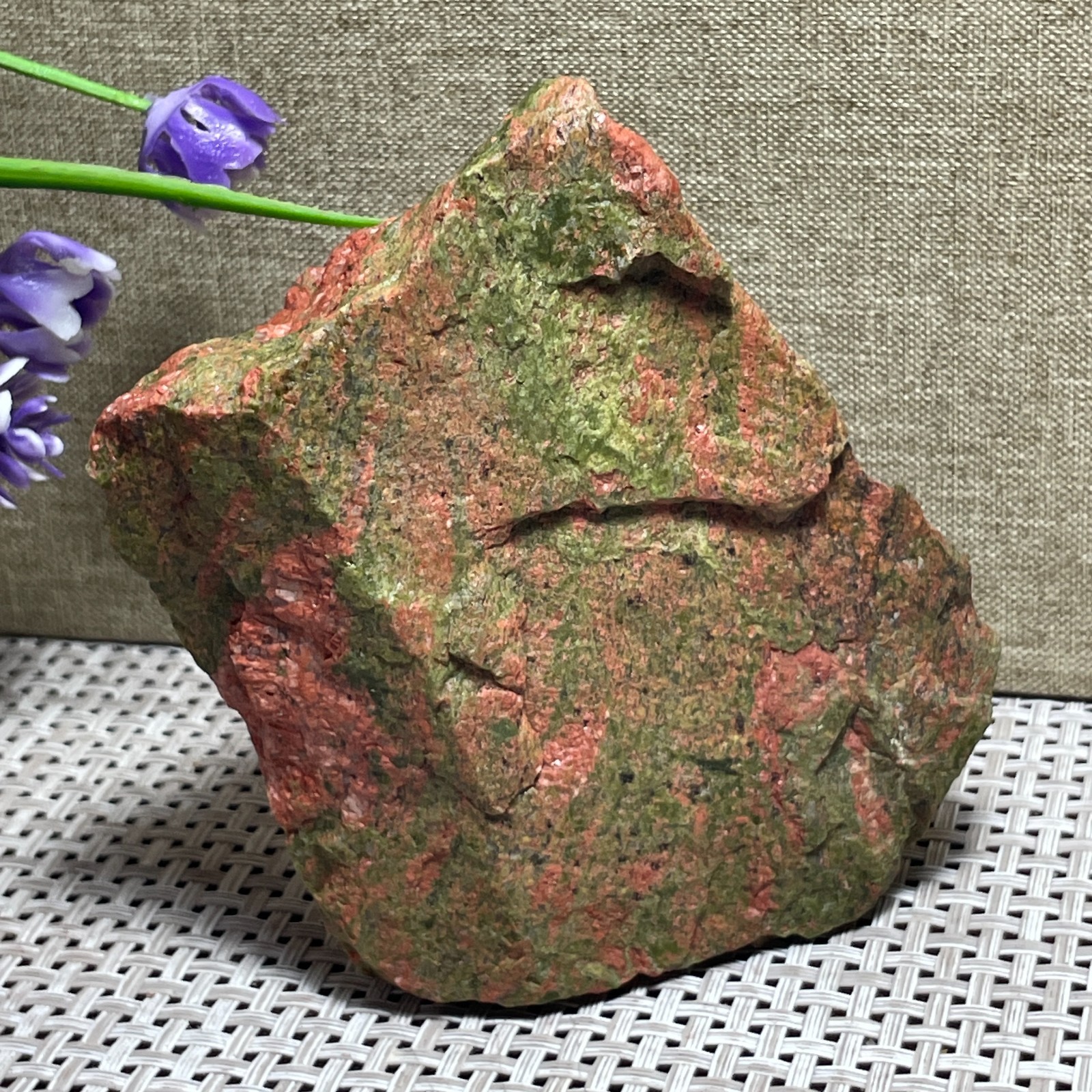Unakite Stone rough raw Rocks Mineral original Specimen home decoration 365g