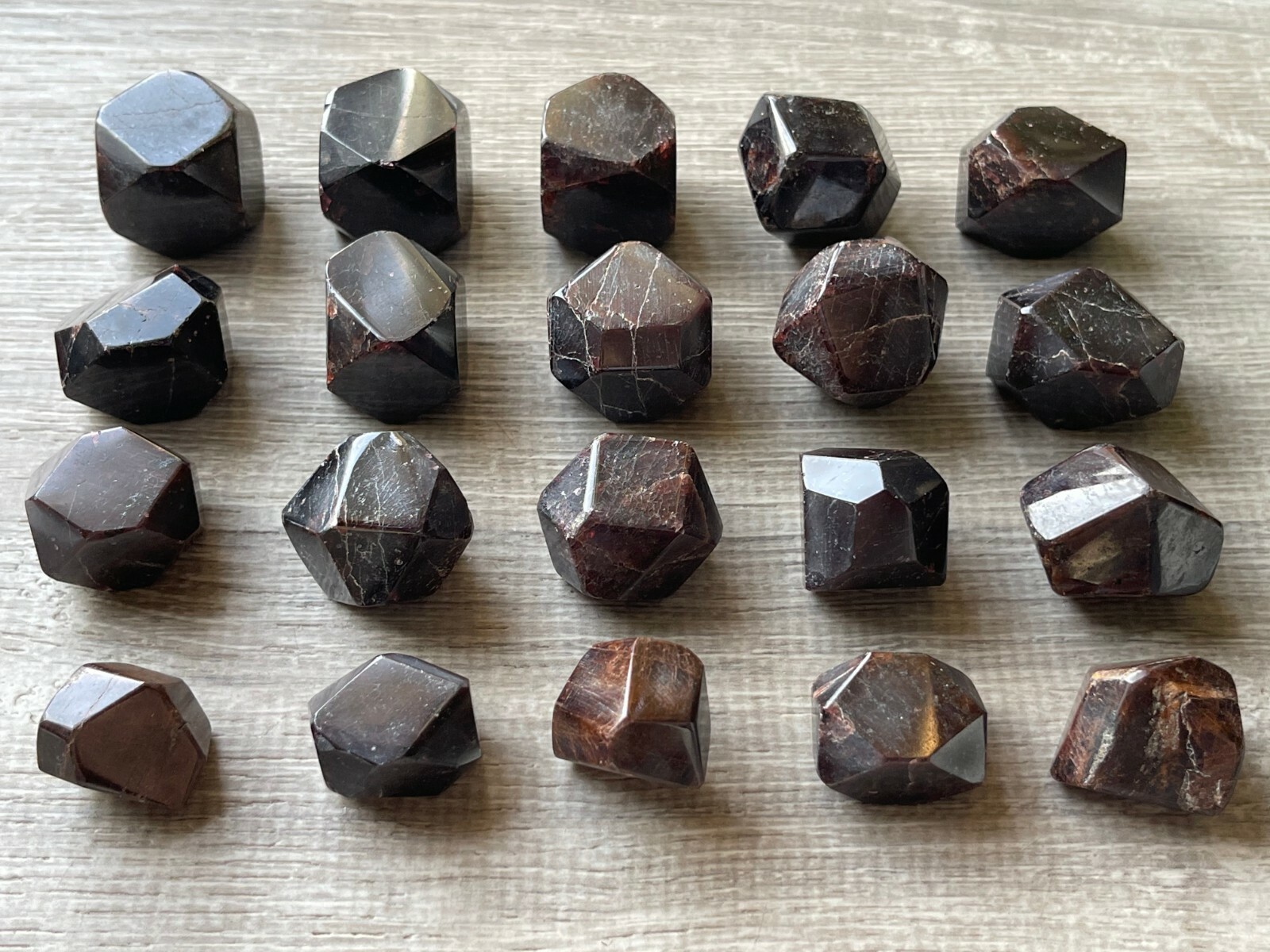 Large Almandine Garnet Faceted, 1″ to 1.5″ Polished Garnet Free Shape, Bulk Lot
