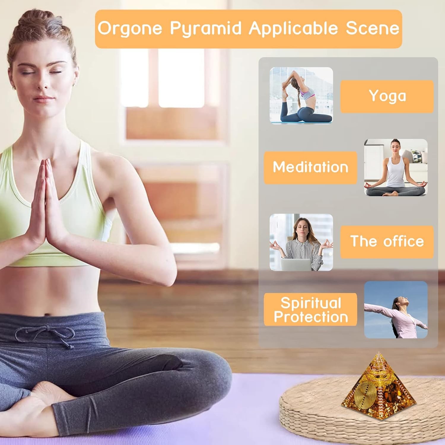 Orgone Pyramid Energy Generator Emf Protection Healing Meditation Orgonite USA