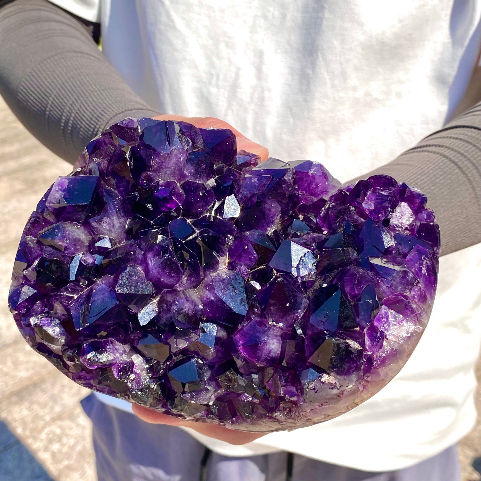 3.74LB Large Natural Amethyst geode quartz cluster crystal specimen Healing.