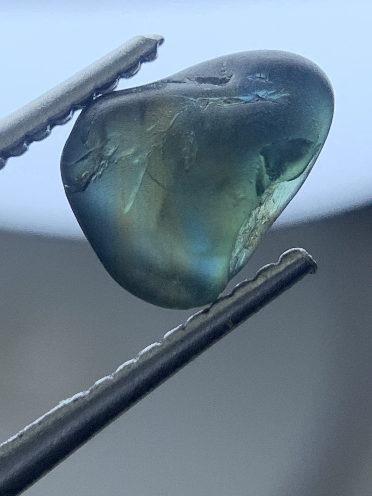 1.58 Crts Gorgeous Piece Facet Grade Blue & Green (Teal) sapphire Rough
