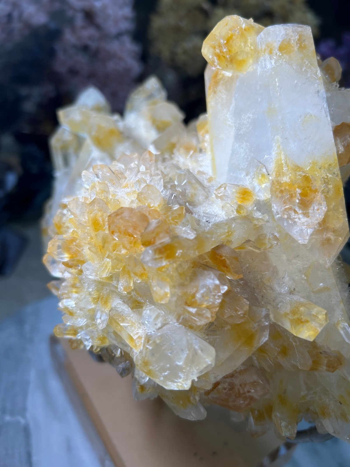 Mango Quartz Specimen Freeform on custom acrylic stand big