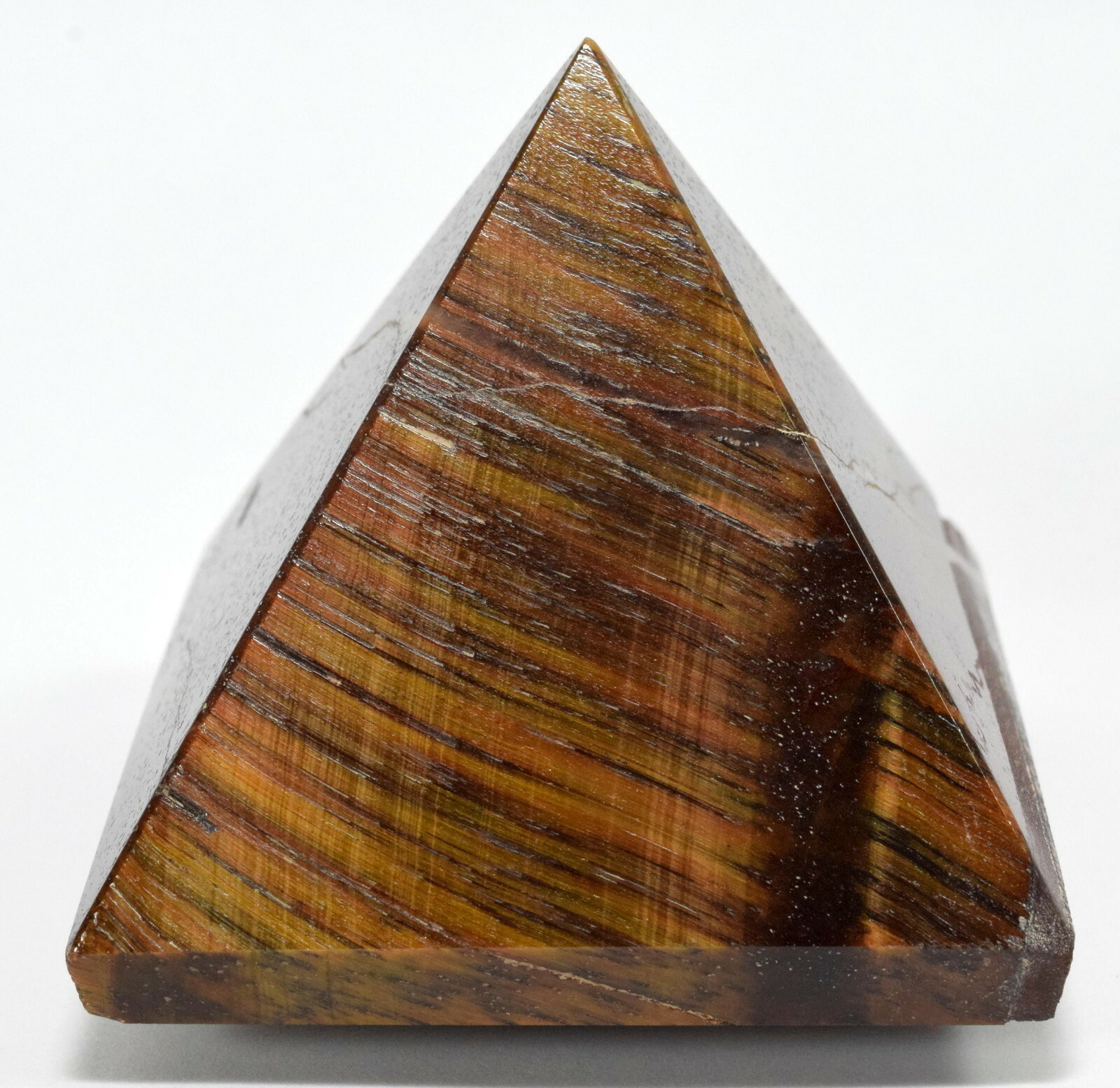 2.25″ Red Yellow Tiger / Dragon / Ox Eye Pyramid Polished Crystal Stone – Africa