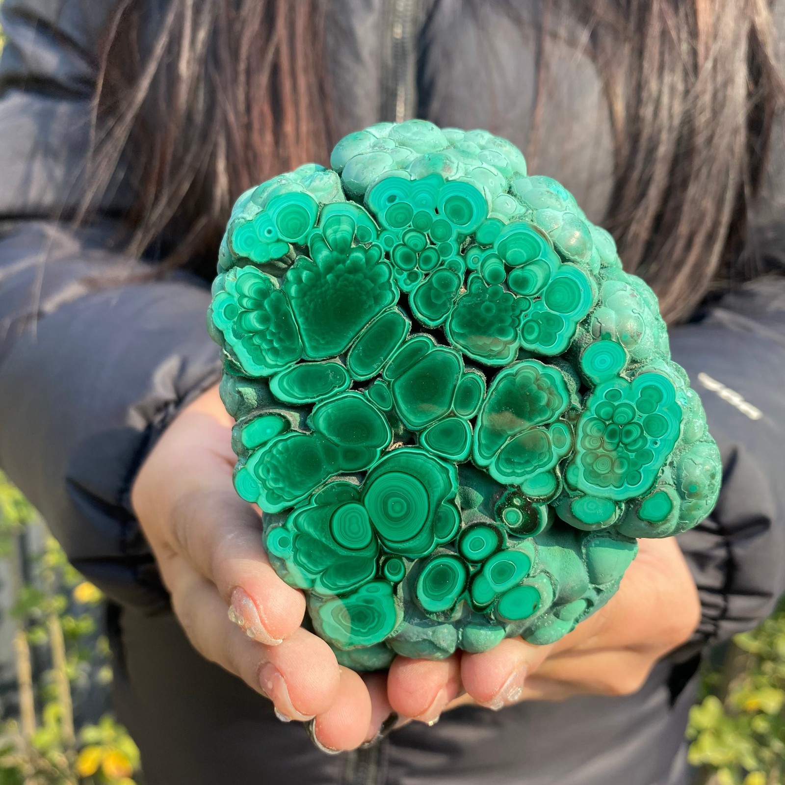1.8LB Natural Green Malachite Crystal Flaky Pattern Ore Specimen Quartz Healin